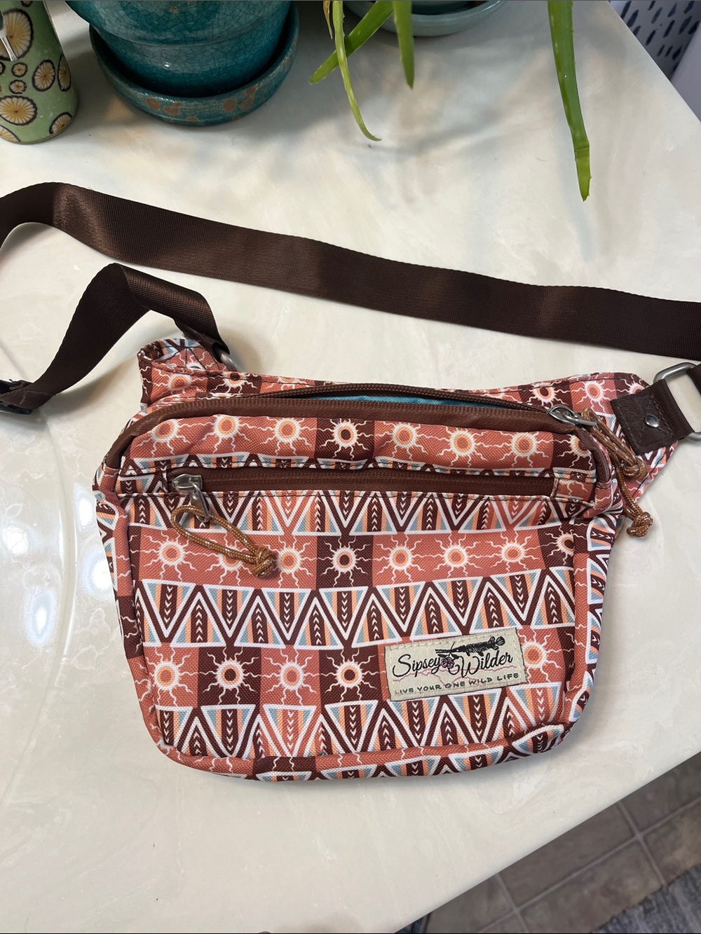 Sipsy Wilder Rust Patterned Crossbody Bag